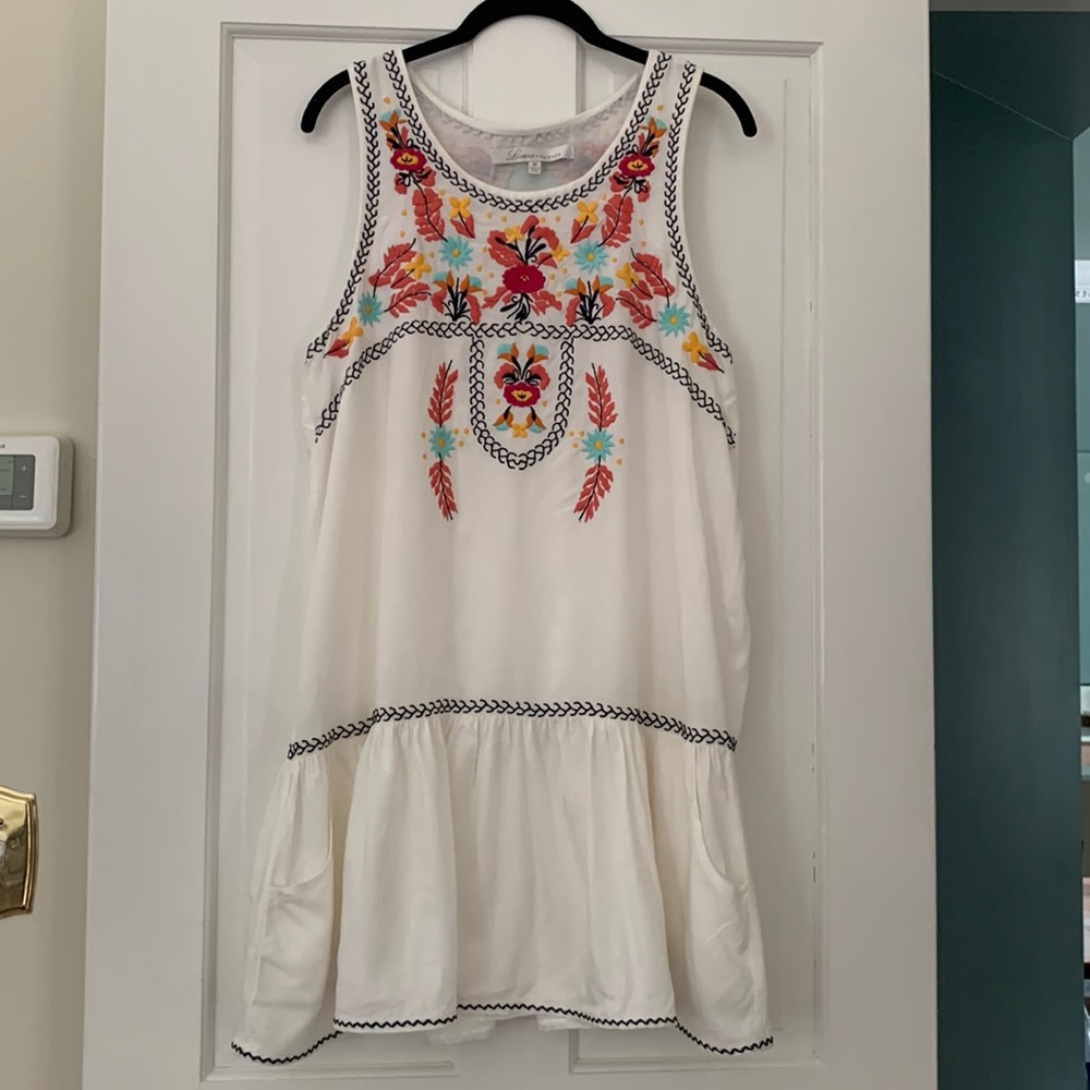 Lovers + Friends Embroidered White Dress
